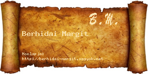 Berhidai Margit névjegykártya